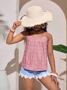 SHEIN Tween Girls' Casual Solid Color Camisole