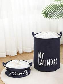 SHEIN 1pc Foldable Waterproof Japanese Style Large Cloth ToyLaundry Basket, Suitable For Bathroom And Daily Use