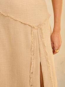 CAJUNI Fustă casual cu crăpături înalte pentru femei