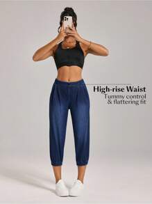 Flexra 女士褶裥设计休闲七分百搭牛仔裤