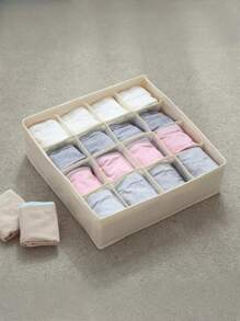 SHEIN 1 pezzo Scatola portaoggetti per biancheria intima lavabile, pieghevole, con 7/16/24 scomparti, organizer per reggiseni, calze, cassetti, organizzatore multifunzionale per la casa