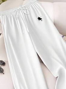 CosyJoli 大码女士休闲裤，适合夏季，适合度假 - 白色 - 查看 3