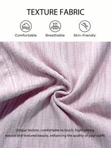 FavEase Women's Solid Color Drawstring Waist Pockets Casual Versatile Long Pants - Baby Pink - View 4