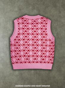 Manfinity CasualKnits Maglia smanicata casual da uomo in maglia con motivo a cuori