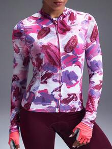 Powerista 女款印花长袖拉链骑行服上衣 - 彩色 - 查看 5