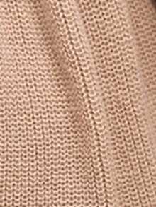 Brillora Damska, swobodna, dzianinowa sukienka na wakacje z grubą lnianą aplikacją w kwiaty, perłowe zdobienie, fason w kształcie litery A, ściągacze przy mankietach i u dołu, okrągły dekolt, jesień/zima - Morela - Zobacz 8