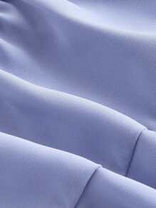 SHEIN MOD 夏季蓝色紧身荷叶边罩杯无钢圈文胸，前结后带