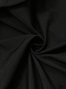 SHEIN Maternity Solid Color Drawstring Hooded 3-In-1 Nursing Jacket - Black - View 10