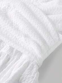 SHEIN 优雅纯色时尚休闲露肩少女连衣裙