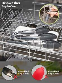 SHEIN Basic living 1入組不銹鋼食物夹