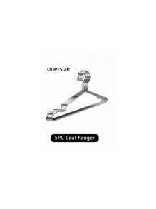 SHEIN 5pcs/10pcs Stainless Steel Hangers Reinforced Stainless Steel Hangers, Ultra-Thin Space Saving Hangers, Thin And Stylish Silver Hangers