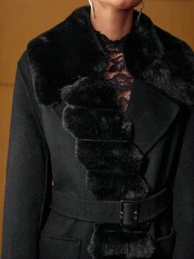 MOTF PREMIUM WOOL BELTED OVERCOAT - Black - View 9