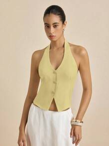 INAWLY 女式性感前扣露背背心，夏季