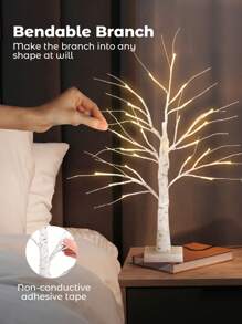 Teckwe Lámpara decorativa de árbol desnudo blanco simple