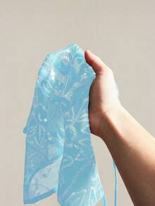 SHEIN ICON 女式 Y2K 性感花朵蕾丝露背吊带背心 - 藍色 - 查看 11