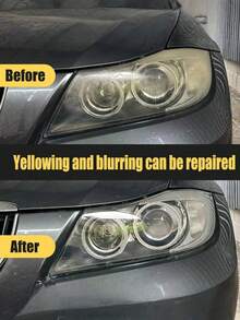 SHEIN 1 件装汽车灯清洁剂和刷新剂、汽车大灯翻新修复液、无需抛光、汽车大灯外壳老化清洗剂、灯罩发黄抛光剂汽车镀膜、车灯清洁剂、大灯发黄划痕修复抛光工具套装 - 彩色 - 查看 6