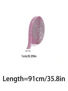 1pc Light Pink Self-Adhesive Diamond Crystal Rhinestone Tapes, 2mm Diamante For DIY Crafts, Phone & Car Decoration