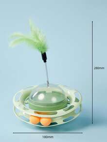 PETSIN 1PC Cat Leakage Wheel Toy Feather Teasing Cat Stick Cat Interactive Artifact Self Fun Soothing And Restless Consuming Cat Energy Cat Supplies - Multicolor - View 7