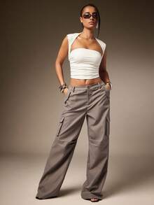 Hauture 方领褶边无袖日常上衣 - 白色 - 查看 2