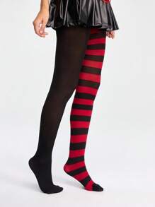 ROMWE Grunge Punk 1 件女士不对称性感长袜/连裤袜/紧身裤 - 彩色 - 查看 3