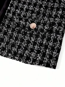 Ellevyn Women's Plaid Long Sleeve Button Design Elegant Overcoat, Women's Winter Coat,Winter Clothes For Women - Black - View 4