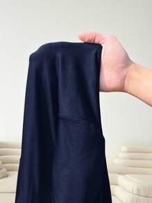 Solflare 黑色短袖宽松大码T恤连衣裙，春夏装；黄海军蓝大码连衣裙 - 藏蓝色 - 查看 6