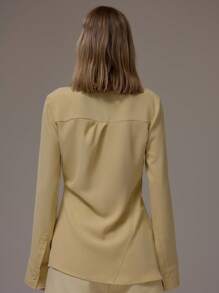 MUSERA Tailored Blazer Suit Long Line Pockets Pale Yellow Spring Summer Elegant Professional Business Casual Vacation Fall Winter Autumn Work Office Old Money Date Night Going Out Back To School Wedding Guest Christmas Suit Tailored Cute Brunch Vintage