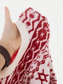 Tween Girl Casual Fitted Long Sleeve Crew Neck Sweater Dress Christmas Sweater Dress Autumn Winter Clothes For Girl - Beige - View 6