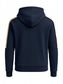 Hugo Boss Men's Raglan Sleeve Long Sleeve Drawstring Hoodie - 403 Dark Blue - View 5
