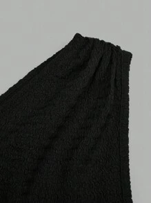 Sweetra 大码女式纯色简约不对称领口针织上衣，适合外出、度假、海滩、可爱上衣、机场旅行