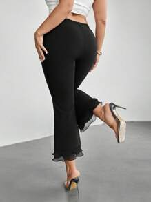 Firerie Pantalones acampanados de talle alto de malla en contraste
