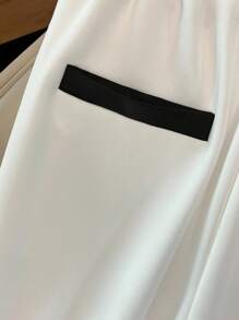 INAWLY 女式休闲抽绳腰阔腿运动裤 - 白色 - 查看 7