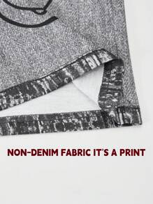 SHEIN Explorewe 青少年女孩街头酷儿童休闲青少年女孩春/秋连帽运动衫、印花图案针织背心和裤子三件套服装、时尚街头风格、街头服饰 - 黑色 - 查看 8