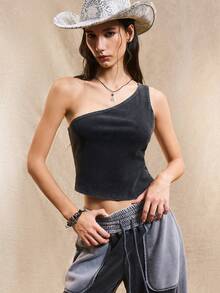 Easelle 女式黑色针织露背无袖上衣 - 黑色 - 查看 3