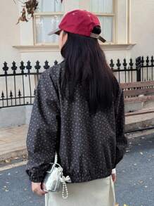 Dazy Kids 女童满身印花夹克，秋装 - 藏蓝色 - 查看 5