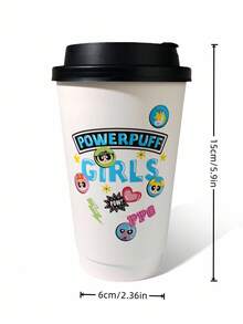 THE POWERPUFF GIRLS X SHEIN Blossom, Bubbles, Buttercup Pattern Paper Cup - Multicolor - View 3