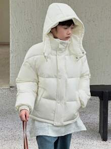 DAZY Tween Boys Padded Coat, Fall - Beige - View 8