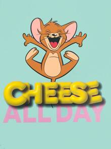 TOM & JERRY X SHEIN Sổ tay A5 màu xanh lá cây: Bìa họa tiết hoạt hình sống động có trang trống - Nhật ký học tập và công việc - màu xanh lá - Xem 6