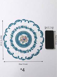 1/4pcs Polyester Embroidered Placemats For Kitchen, Dining Room, Table Decoration, Heat Insulation, Anti-Scratch, Anti-Dust, Suitable For Wedding, Party, Gift, Birthday, Christmas - White - View 19