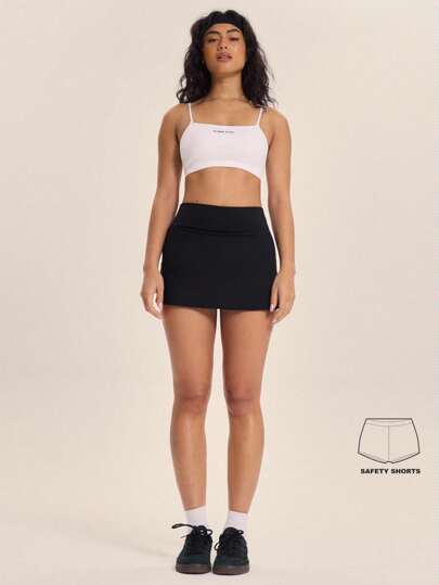 Musera Sport Falda pantalón deportiva para mujer, ropa de entrenamiento para gimnasio, tenis, running, con alta elasticidad, cintura alta, para gimnasio, fitness, yoga, pilates y uso diario casual