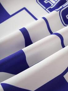 Nick 90s | SHEIN 2pcs/Set Young Boy Sports Casual Jersey Style Cartoon & Numeric Graphic White Crew Neck Long Sleeve Sweatshirt And Pants Knit Tracksuit - Multicolor - View 12