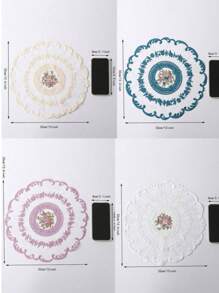 1/4pcs Polyester Embroidered Placemats For Kitchen, Dining Room, Table Decoration, Heat Insulation, Anti-Scratch, Anti-Dust, Suitable For Wedding, Party, Gift, Birthday, Christmas - White - View 16