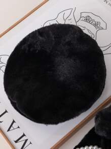 SHEIN Baby Girl Elegant & Cute Thin Cardigan With Beret Hat, Autumn Fall Winter - Black - View 3