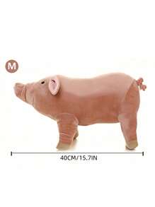 1 件粉色可爱逼真仿真猪/猫/狗玩具，可缓解压力