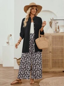 SHEIN LUNE 女式两件套 女式秋季服装 女式秋季服装 女式秋季服装 商务休闲装 女式办公室服装 女式休闲套装 女式工作服装 女式秋季服装 女式工作服 女式秋季服装 教师衬衫 秋季上衣 秋季服装 工作裤 阔腿裤 女式长袖衬衫 女式机场服装 女式秋季服装 商务休闲装 女式纽扣衬衫 女式豹纹 - 彩色 - 查看 3