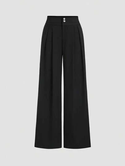 Sweetra 女士休闲纯色阔腿裤