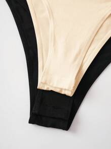 SHEIN BASICS Bộ 2 bộ đồ liền thân dệt kim cổ tròn tay dài màu trơn đơn giản dành cho nữ - Nhiều màu - Xem 6