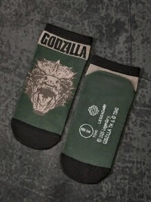 GODZILLAxKONG X SHEIN 男士短袜 - 彩色 - 查看 6