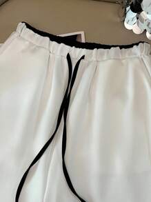 INAWLY 女式休闲抽绳腰阔腿运动裤 - 白色 - 查看 8