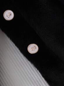 SHEIN Baby Girl Elegant & Cute Thin Cardigan With Beret Hat, Autumn Fall Winter - Black - View 5